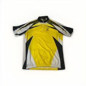 Black Bear Cycling Shirt Jersey Mens Large Yellow/black Breathable With Pockets
